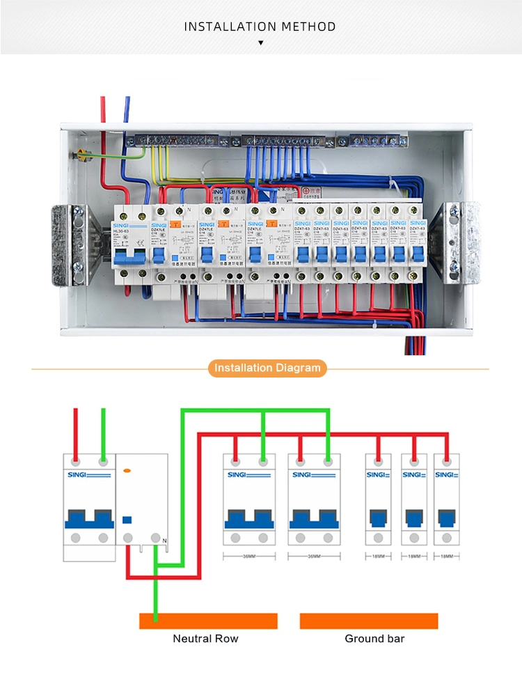 Manufacture Breakers Singi Single Phase MCB Low Voltage Circuit Breaker DC Dz47-63