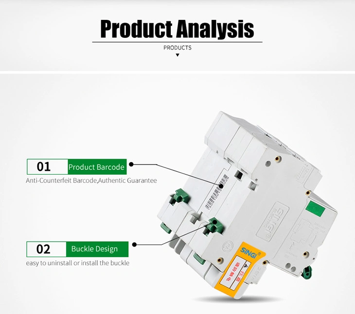 1-4p Air Singi Mini MCB Electronic Circuit Breaker with Cheap Price Sg65le-63