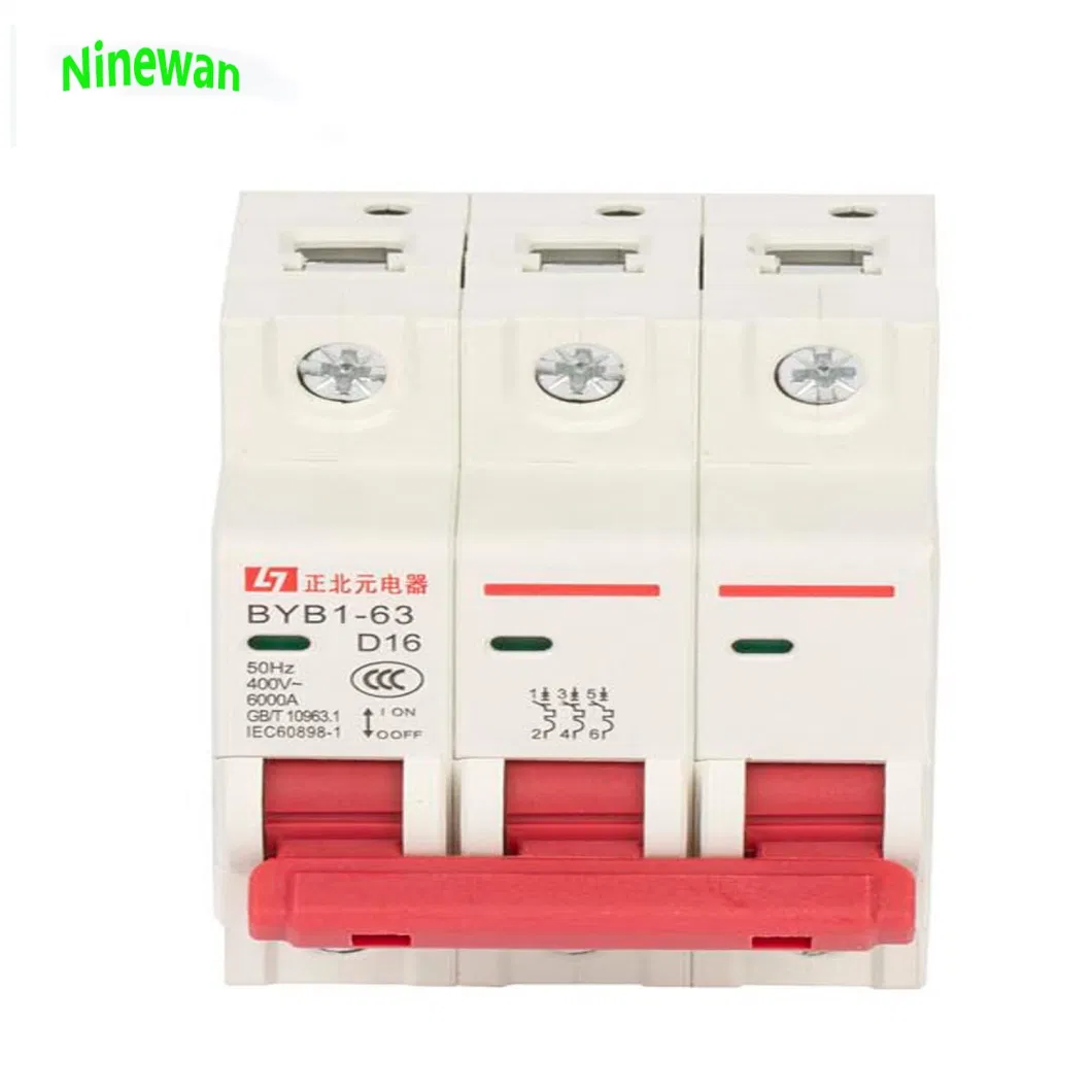 Byb-63 D16 3p 6ka Miniature Circuit Breaker MCB for Short Circuit Protection