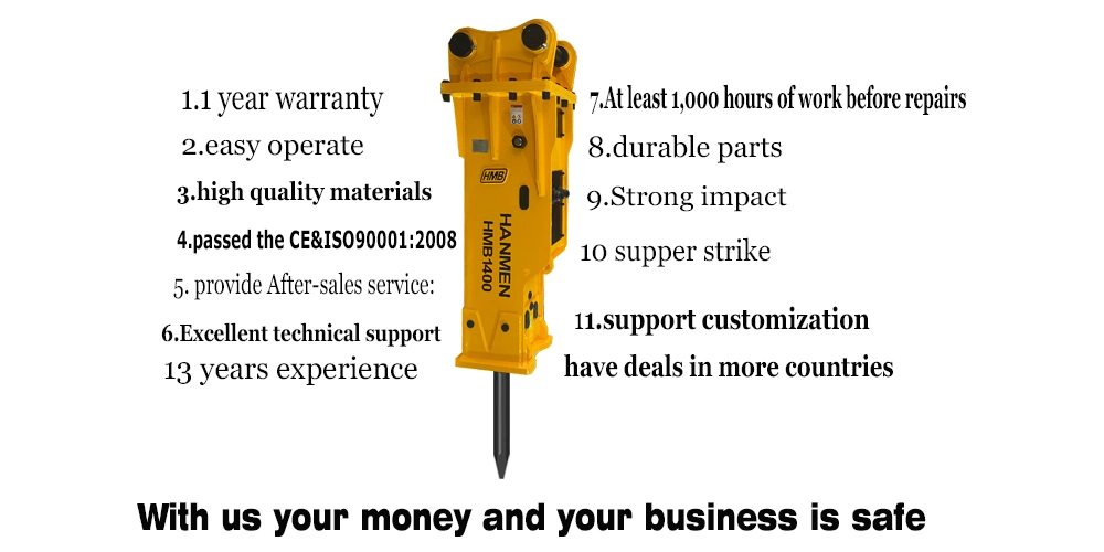 Excavator Hydraulic Rock Breaker Hammer Hb20g Hb30g Hb40g Sb50 Sb81 Hydraulic Breaker Silence Box Top Type