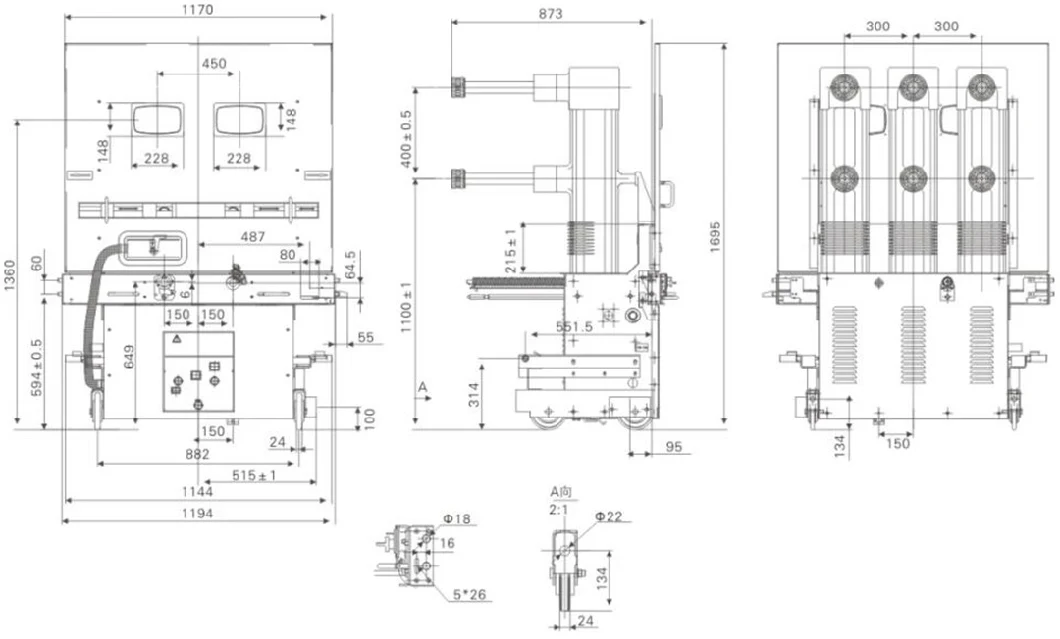 Zn85-40.5kv 1250-2000A Three-Phase AC Indoor High Voltage Vacuum Circuit Breaker Auto Reclose