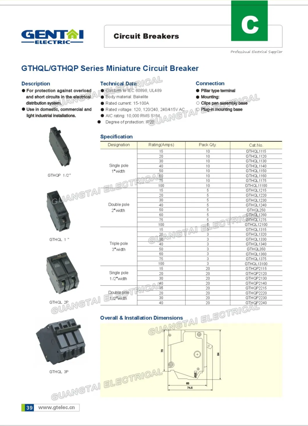 Good Quality Tls-8 Ge Type Economy Plug in Load Center