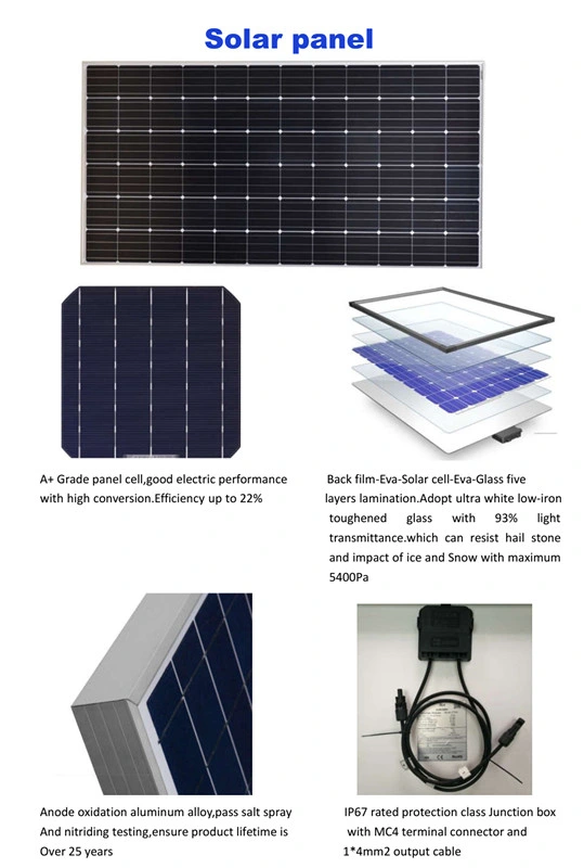 Solar Panel for Home Electricity 5kw Hybrid Solar Power System