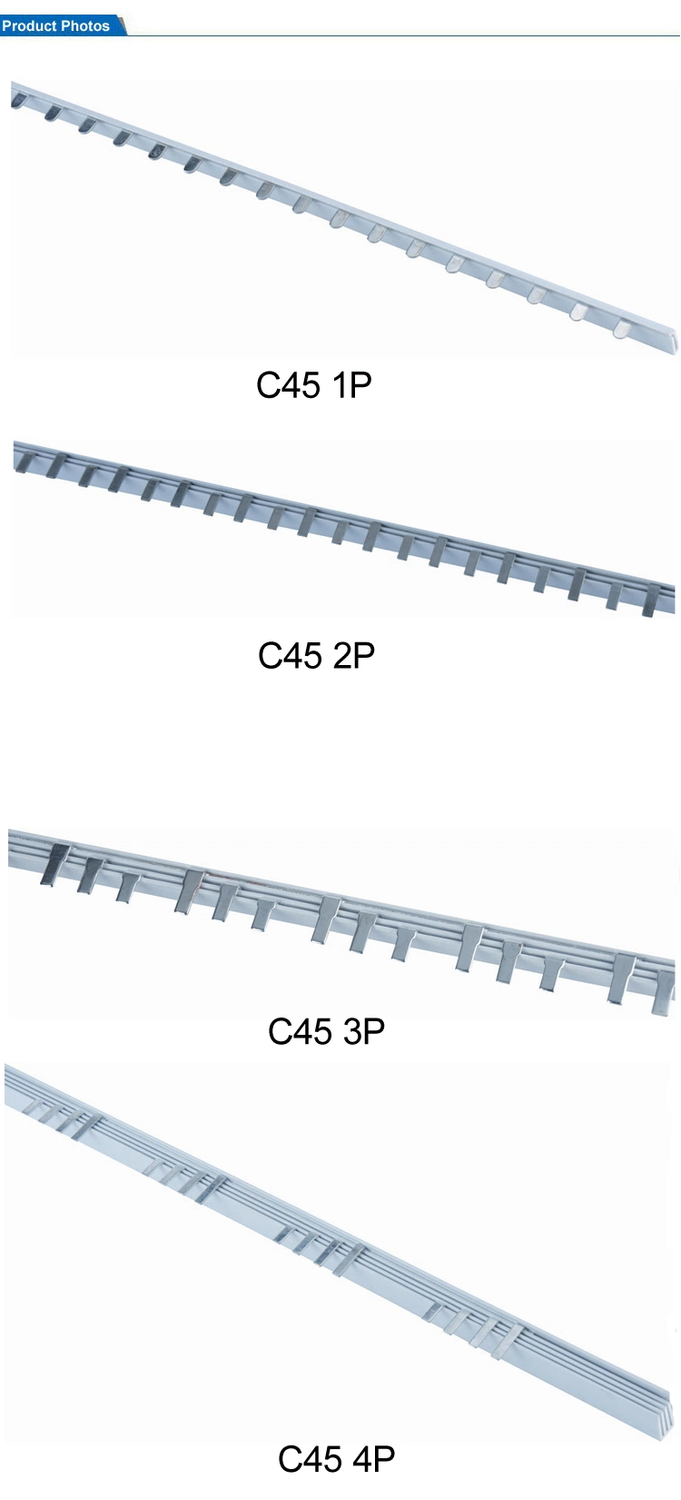 C45 Circuit Breaker 1p 2p 3p 4p MCB Electric Copper Earth Bus Bar