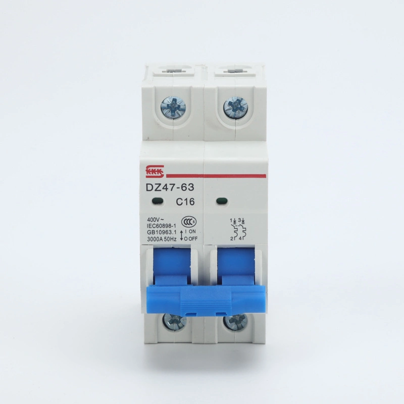 MCB Dz47-63 4.5ka 2 Pole 10~25A Small Mini Circuit Breaker