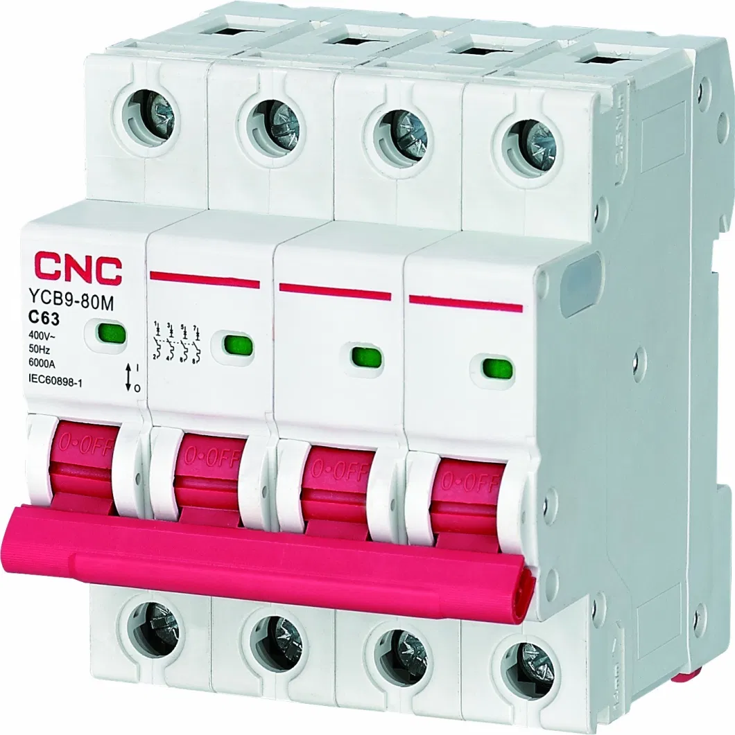 CNC MCB Miniature Circuit Breaker Mini Circuit Breaker Ycb9-80m 4.5ka; 6ka; 10ka