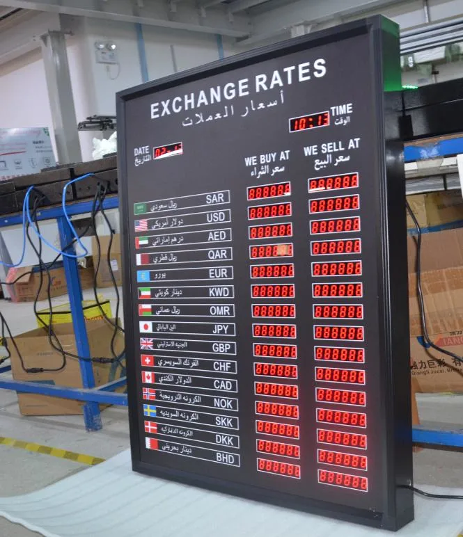 OEM Indoor and Outdoor Display LED Foreign Currency Exchange Rate Board dB1000