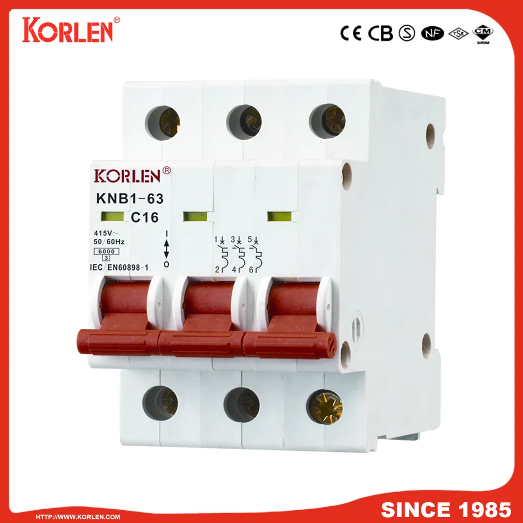 Miniature Circuit Breaker 4.5ka 32A CB CE Knb1-63 4p