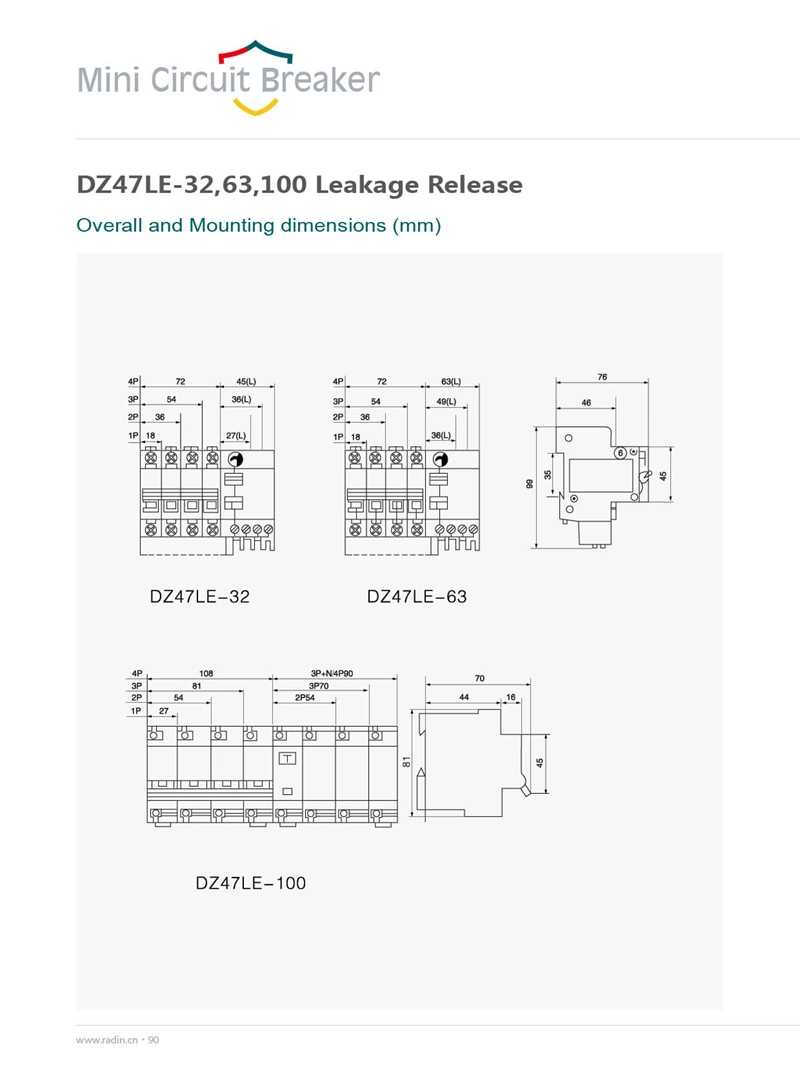 Dz47le Leakage Release Unit Leakage Trip