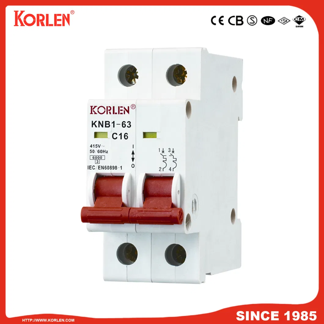 Miniature Circuit Breaker 4.5ka 32A CB CE Knb1-63 4p