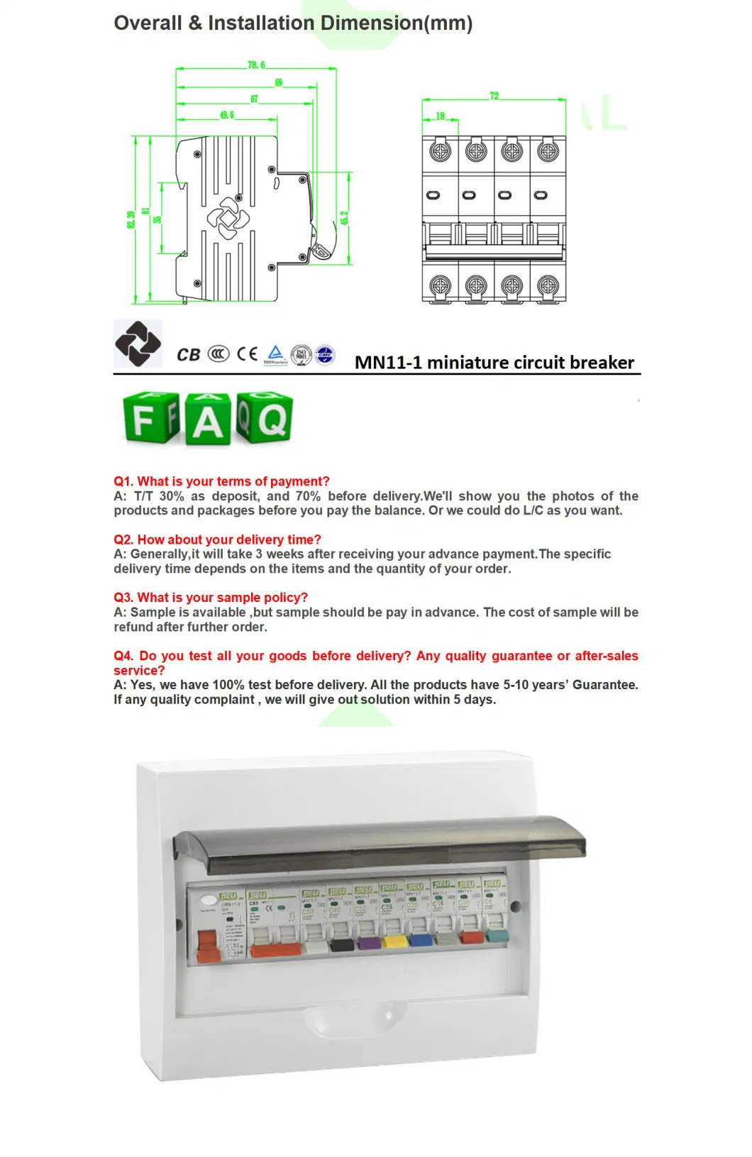 Jieli Hot Sell Patent 4.5ka 6ka C45 Mini Circuit Breaker