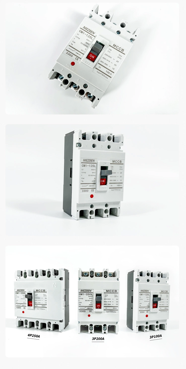 Mezeen 3p 125A AC MCCB Moulded Case Circuit Breaker for House Factory Price