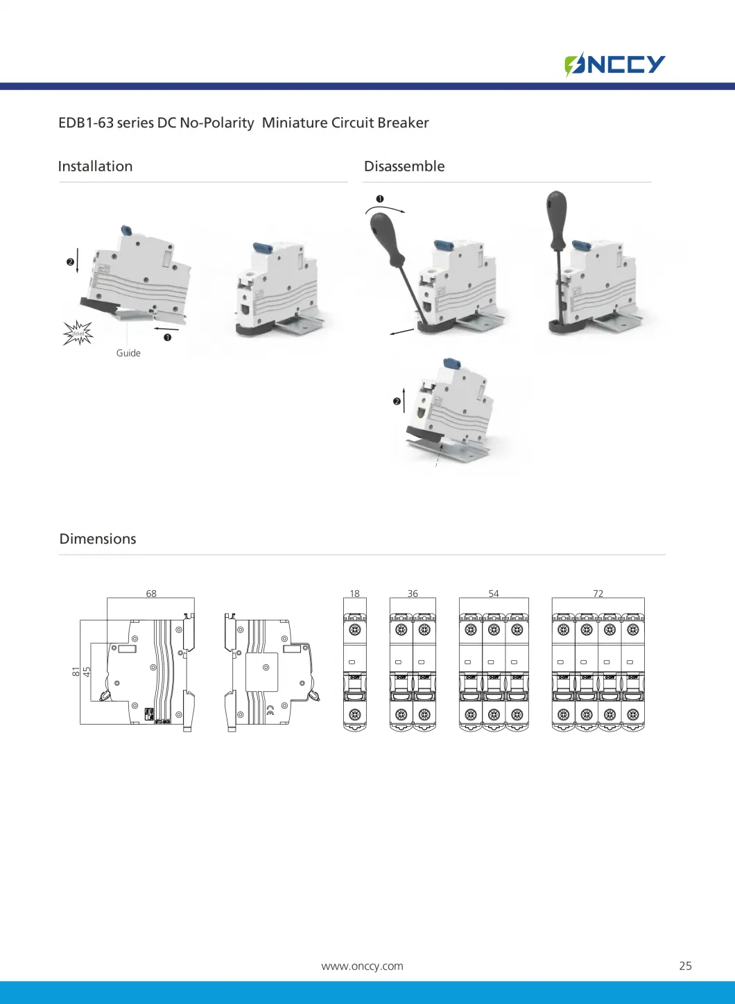 125A 1000V High Quality Mini Circuit Breaker MCB DIN Rail Mount Low Voltage Circuit Breakers