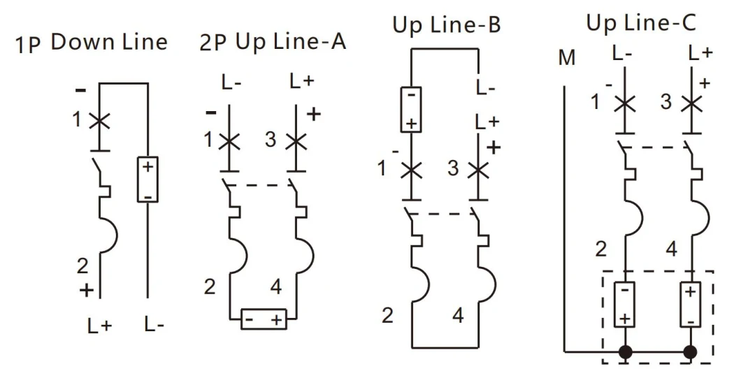 Geya DC MCB Circuit Breaker 1p 2p 3p 4p Mini Miniature 16A 25AMP 63A for Solar PV System 4.5ka DC1000V DC500V DC750V