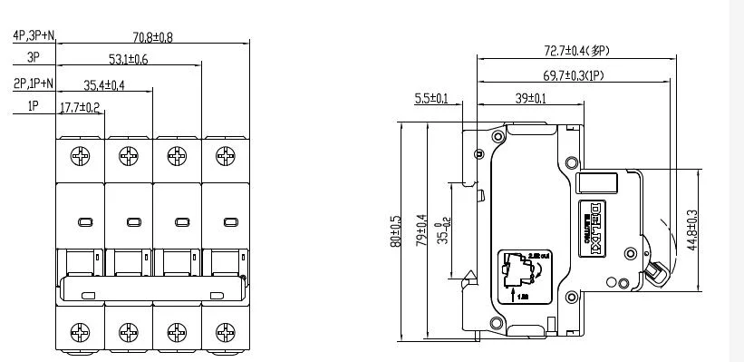 Delixi Cdb6I Solar AC RCCB 63A Miniature Circuit Breaker