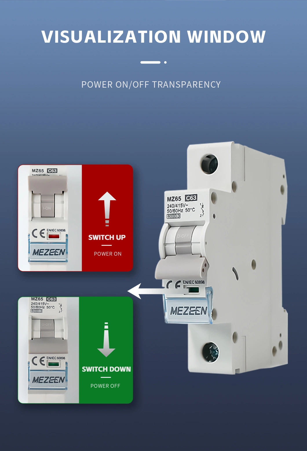 6ka 10ka MCB 1p 16A-63A AC Electrical Circuit Breaker for Distribution Box House Use