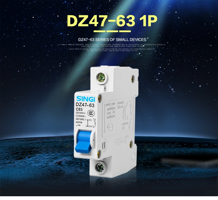 Dz47-63 Miniature Circuit Breaker MCB C45 Switch 6ka CE CB Test Approved