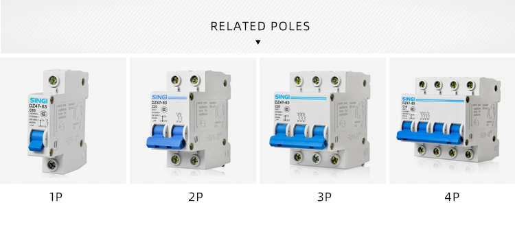 Dz47-63 Miniature Circuit Breaker MCB C45 Switch 6ka CE CB Test Approved