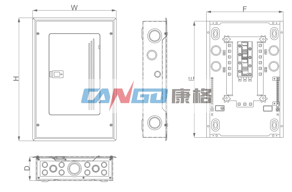 Three Phase Meta Surface Mounted Plug-in MCB Distribution Box