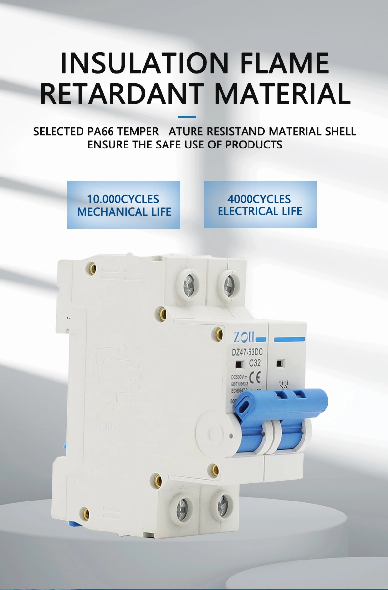 MCB DC Mini Circuit Breaker 1p2p3p4p 1000V 500VDC 20A 40A 63A House