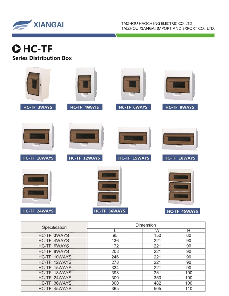 Outdoor Surface Mount Flush Mount 24ways MCB ABS Distribution Panel Board Two Row Distribution Box Manufacture