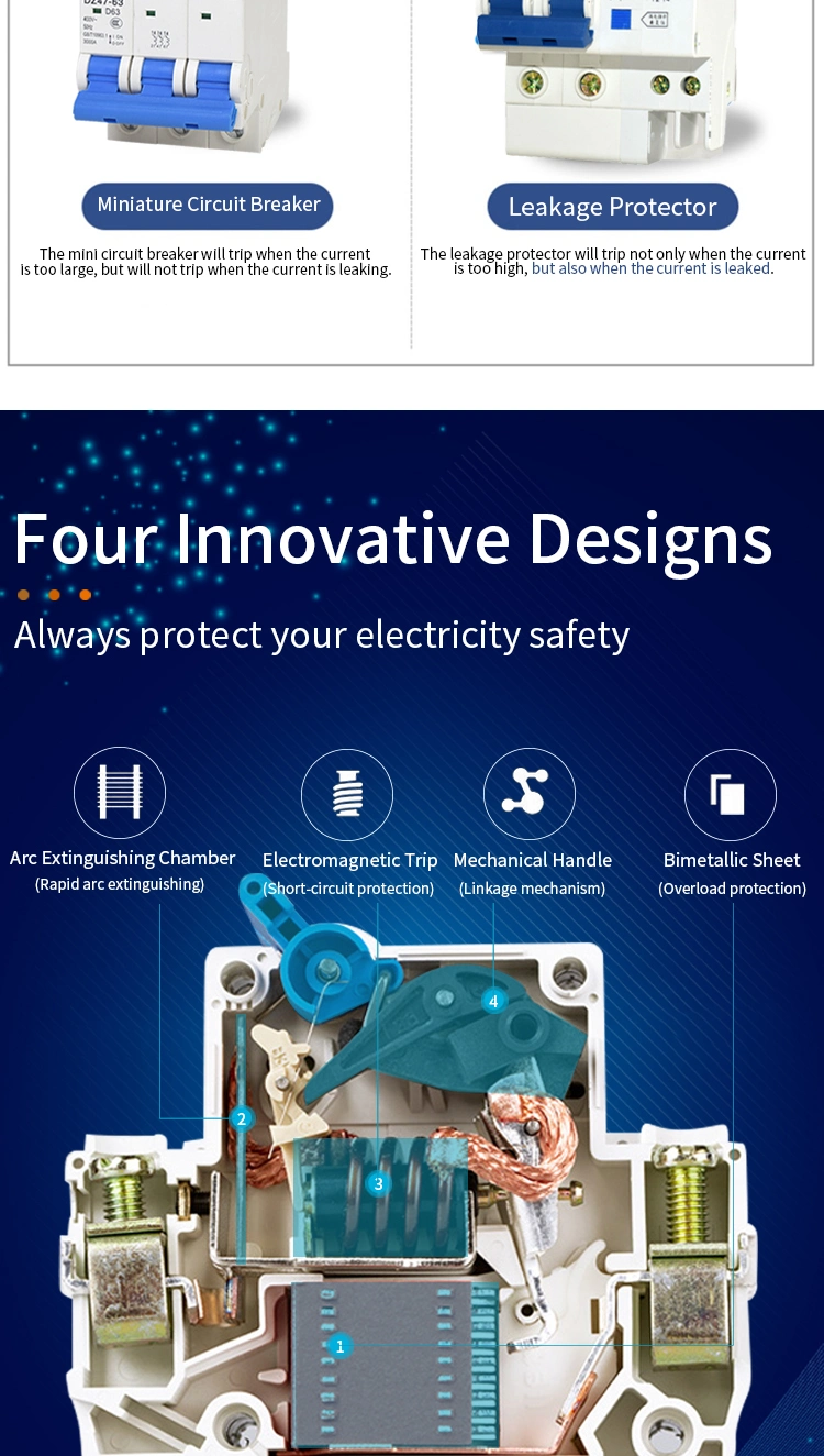 Using for Low Power Equipment/Lighting/Main Power Switch Air Switch Circuit Breaker