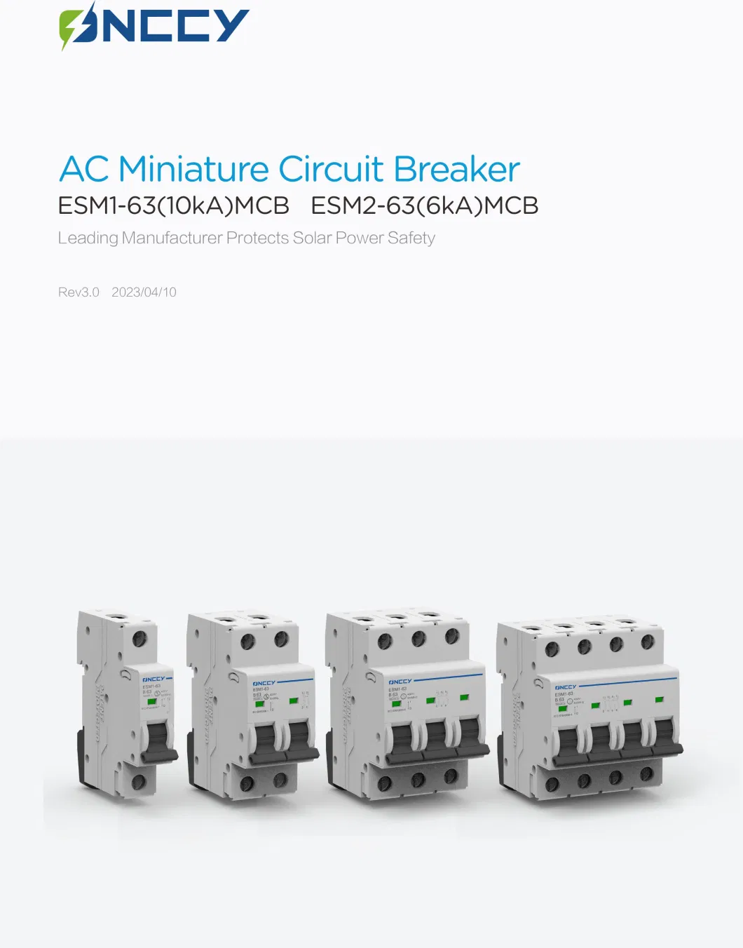 CE Approved Electric Type 1p 2p MCB 63A New Mini Circuit Breaker