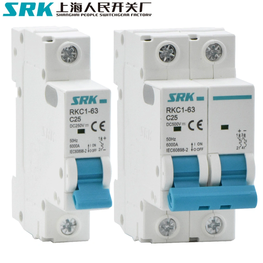 Automatic Production Line New Design DIN Rail 6ka C65 AC DC 1A 6A 16A 20A 25A 32A 40A 63A 1p 2p 4p 3p Mini Miniature Circuit Breaker MCB