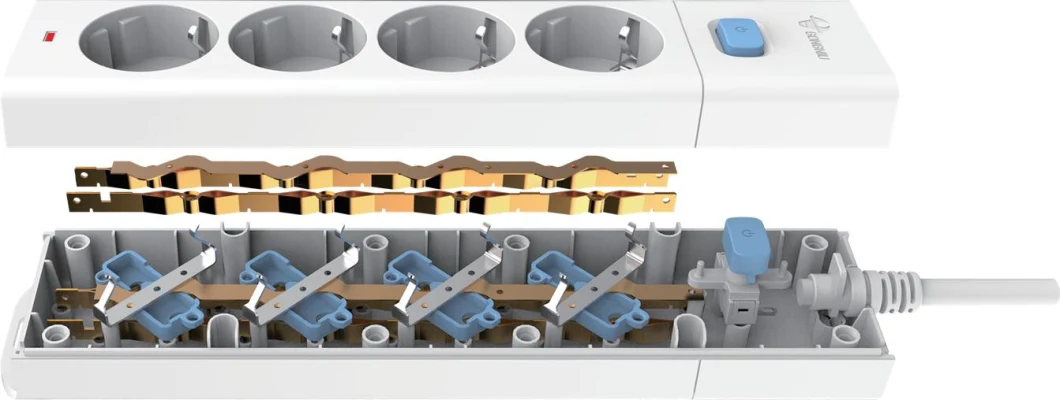 Universal Socket 4 Way Power Switch Socket Electric Expansion Strip Board with Safety Shutter