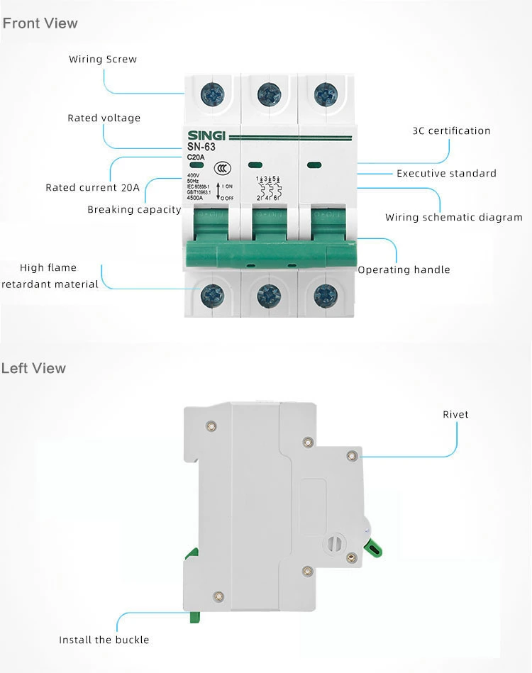 CE CB Test Report MCB Sn-63 C45 6ka MCB Miniature Circuit Breaker