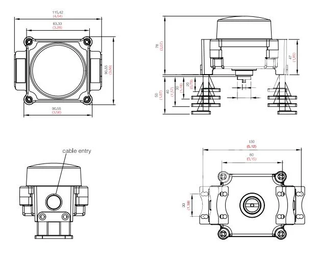 Small Size Compact Design Valve Position Monitor, Limit Switch Box