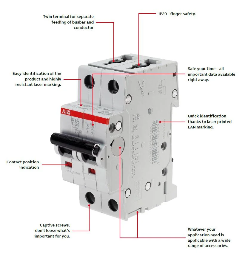 Low Voltage 230V Modular DIN-Rail S201 1p Mini Circuit Breaker