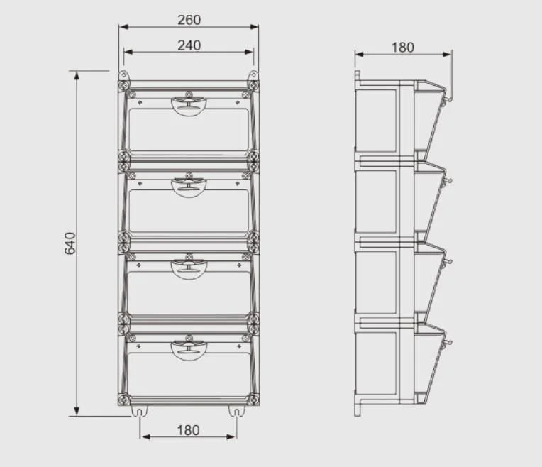 IP65 Waterproof 12way 24way MCB Plastic Distribution Box Industrial Electrical Power Distribution Board Box