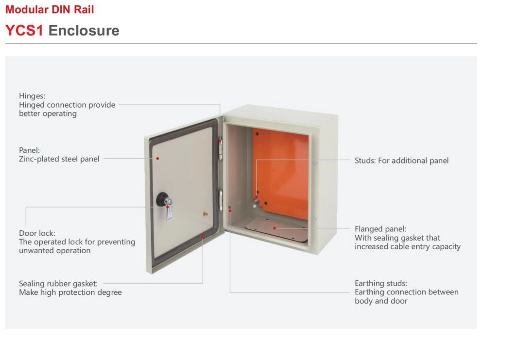 Zinc Plated Steel 1.5mm Distribution MCB Electrical Enclosure Panel IP66 Waterproof Box