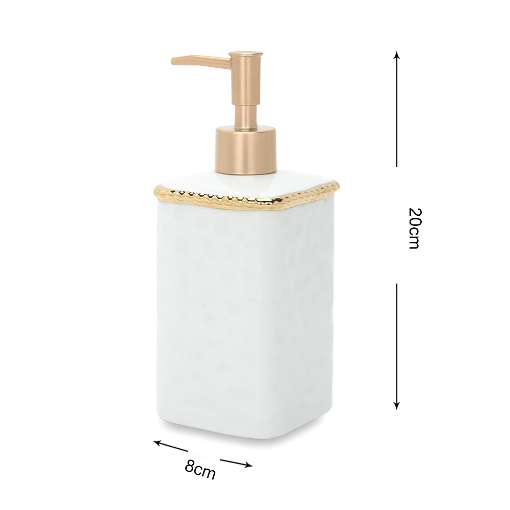 Br034 Modern Ceramic Textured Surface Tray Mouthwash Cup Soap Dispenser Bottle Accessories Bath Sets