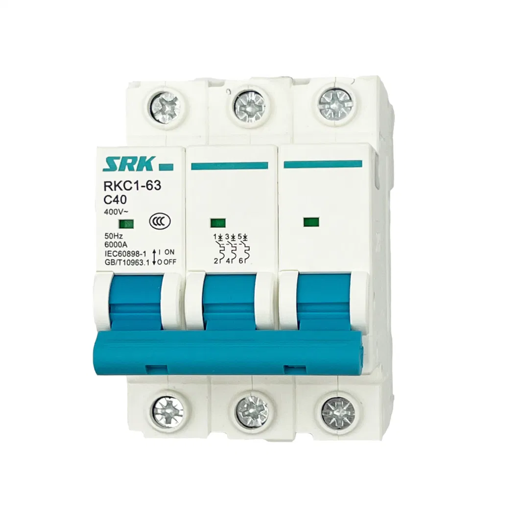 DIN Rail Modular MCB 1p 2p 3p 4p 3p 6ka 230V 400V 3A Mini Circuit Breaker