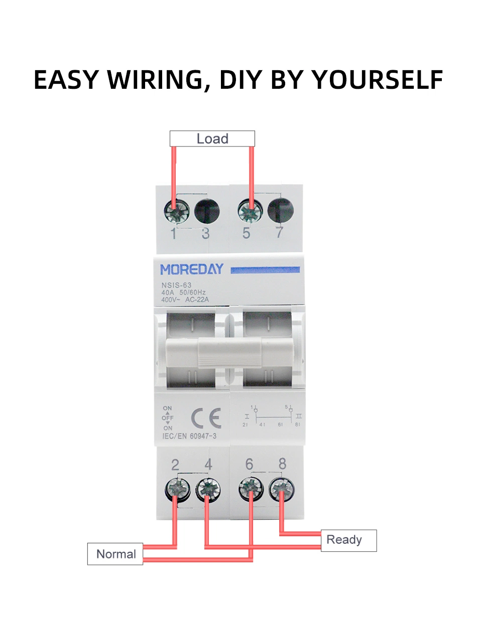 2p 40A 63A Manual MCB Mini Changeover Switch