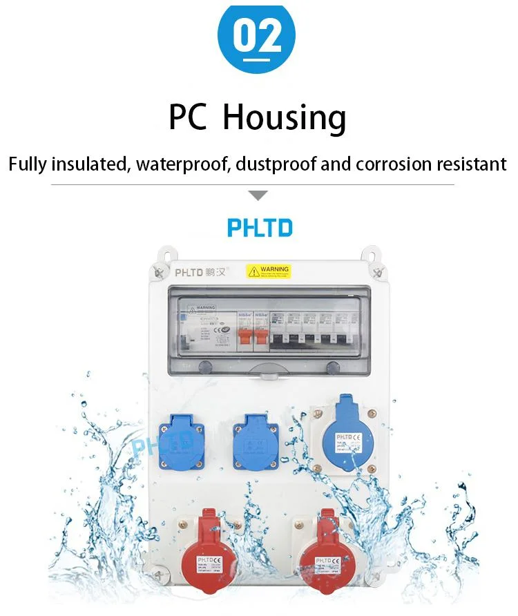 Outlet Waterproof Electrical Box with Breaker Remote Control Plastic Enclosure/Plastic Electric Industrial Socket