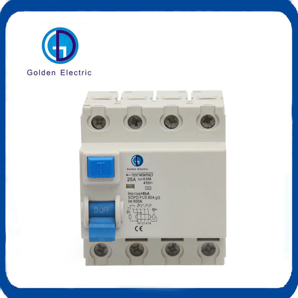 to Supply Bipolar Quadrupole Single Phase MCB Service Switch 2p 4p 300mA 500mA Adjustable Earth Leakage Circuit Breaker