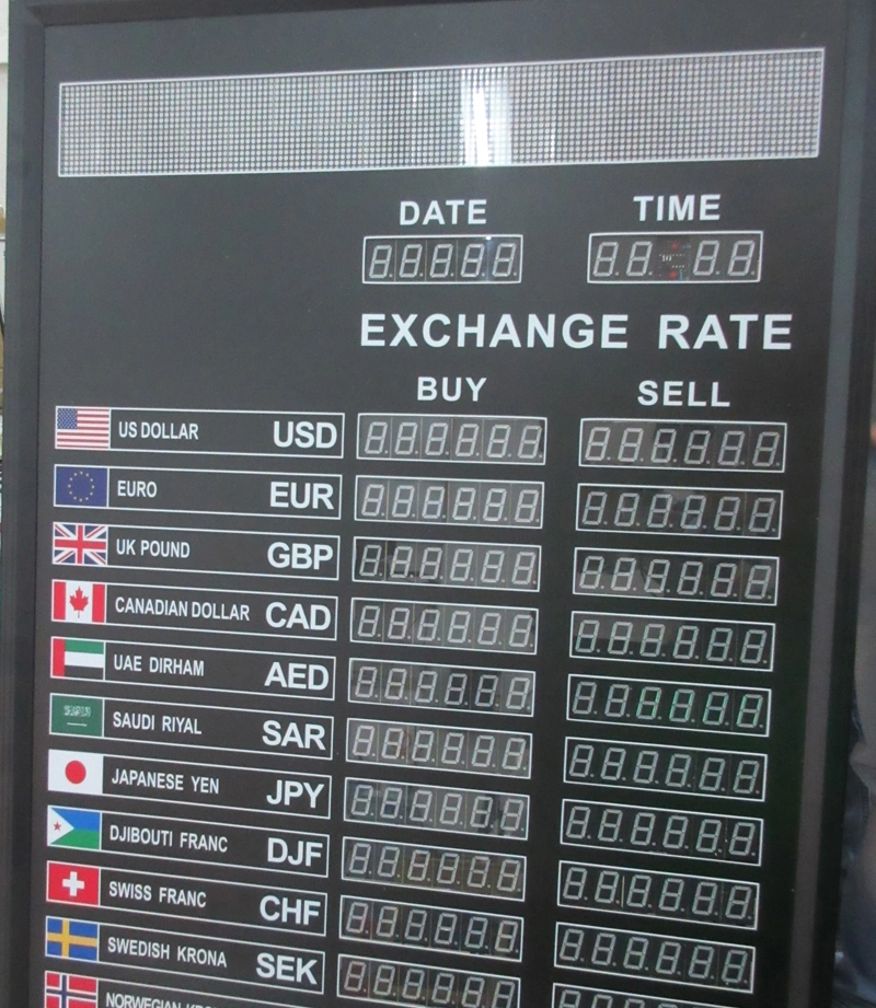 OEM Indoor and Outdoor Display LED Foreign Currency Exchange Rate Board dB1000