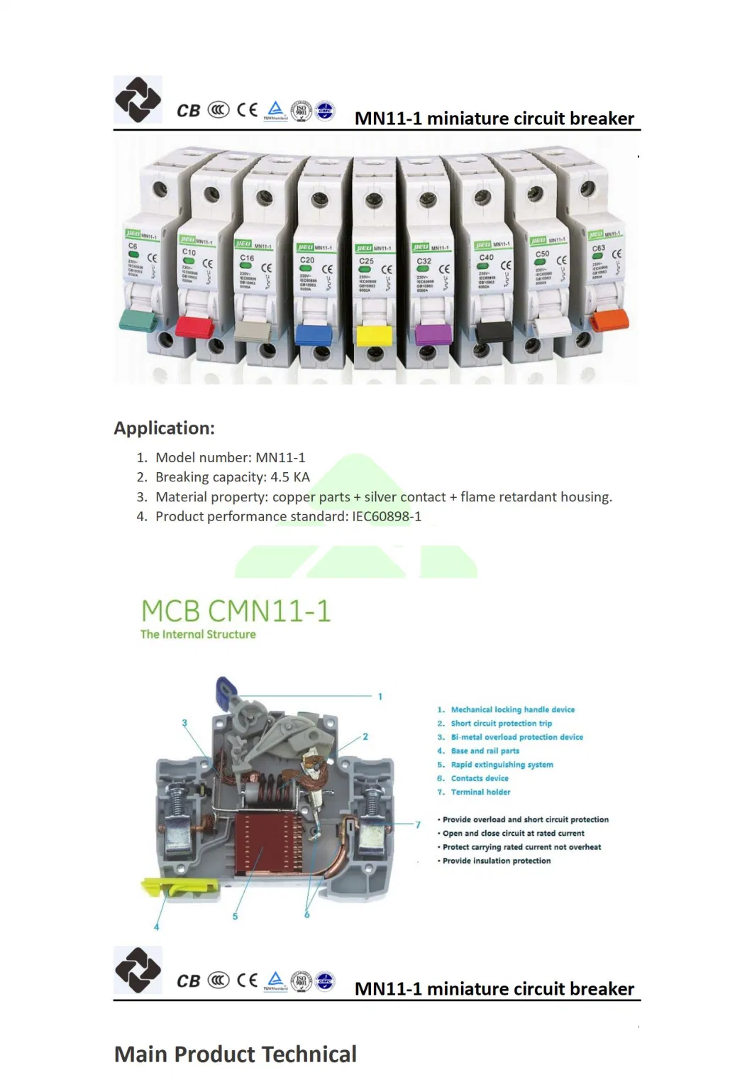 Jieli Hot Sell Patent 4.5ka 6ka C45 Mini Circuit Breaker