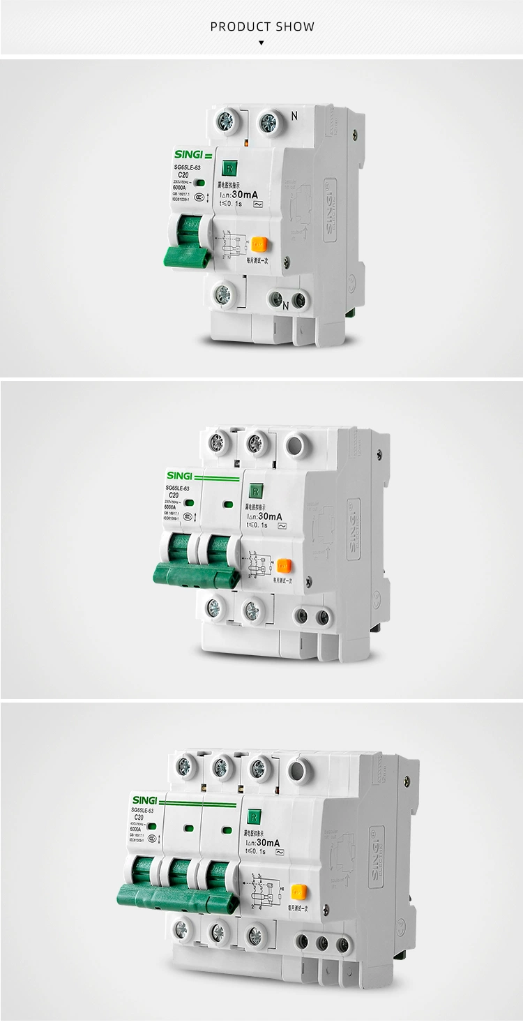 1-4p Air Singi Mini MCB Electronic Circuit Breaker with Cheap Price Sg65le-63