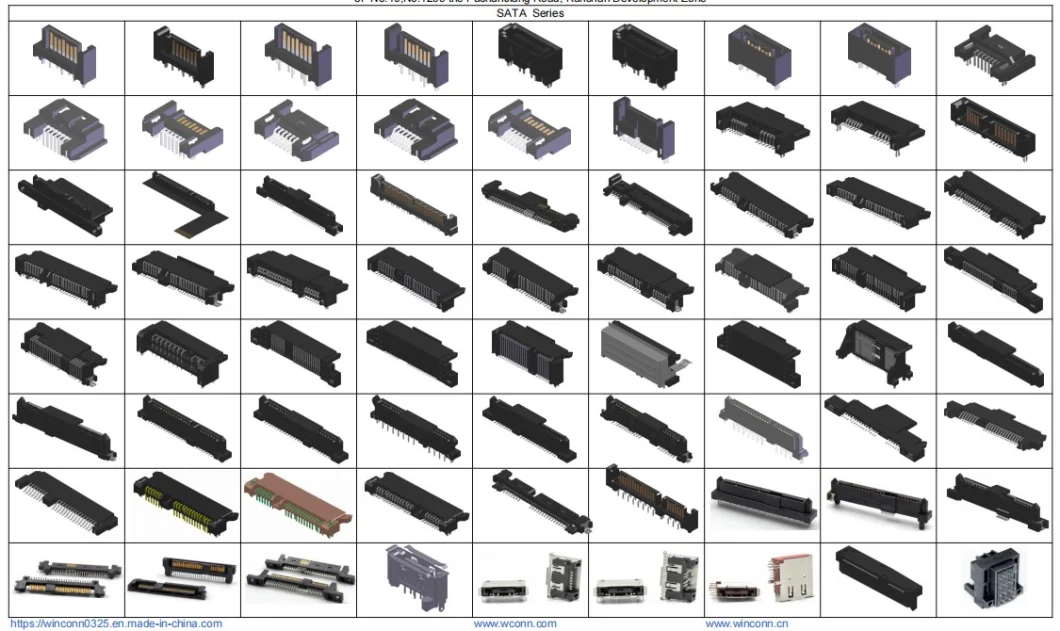 SATA Backplane Receptacle Assembly Slimline SATA Plug Assembly Micro SATA Plug Connector