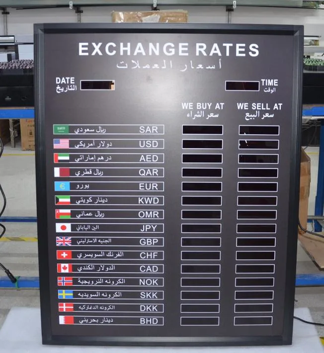 OEM Indoor and Outdoor Display LED Foreign Currency Exchange Rate Board dB1000