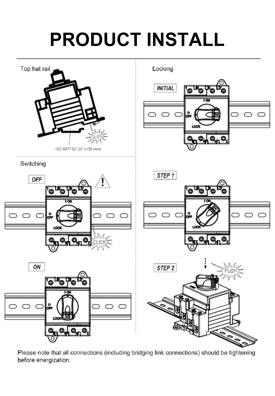 Wenzhou Moreday Solar PV Power 1000 1200 Volt DC Isolator Switch Main Switches