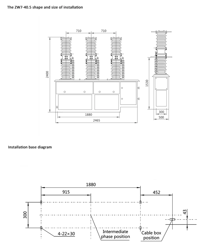 Zw7-40.5 40.5kv High Voltage Outdoor Three-Phase Vacuum Circuit Breaker Vcb for Power System