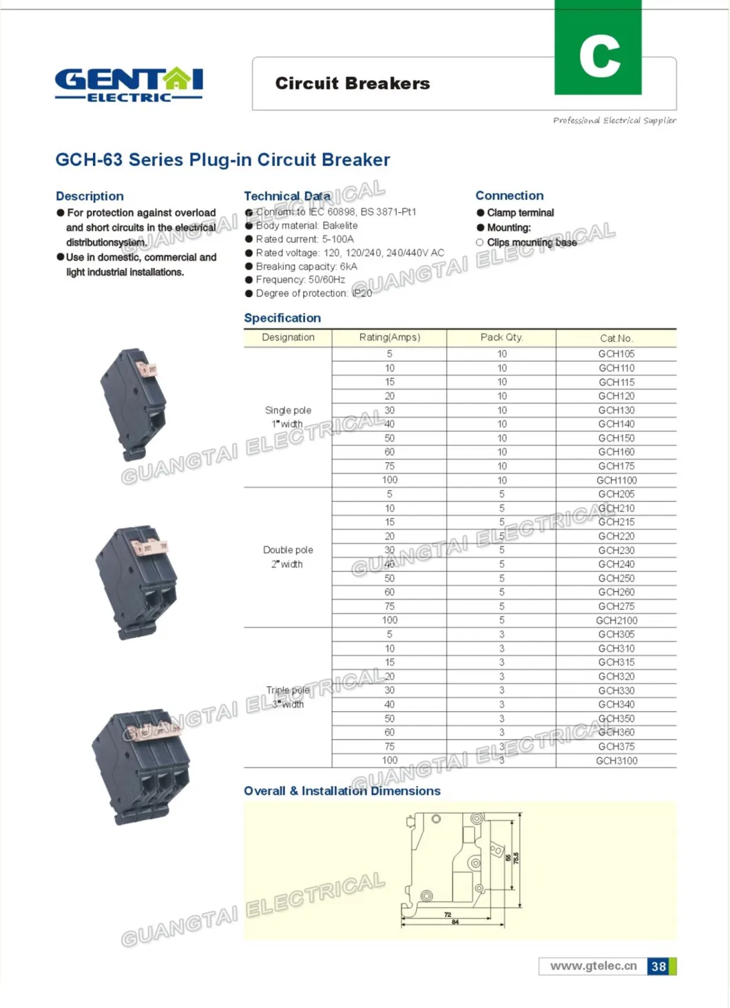 CH8l125f CH8l125s CH Type Plug in Distribution Box