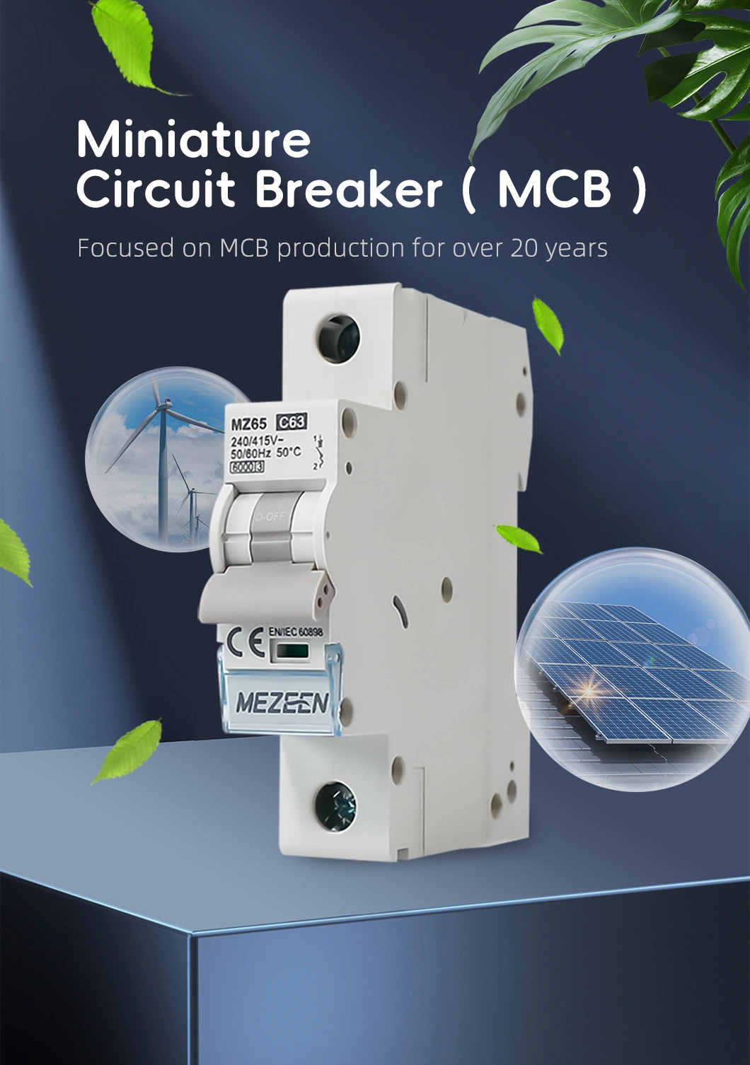 6ka 10ka MCB 1p 16A-63A AC Electrical Circuit Breaker for Distribution Box House Use