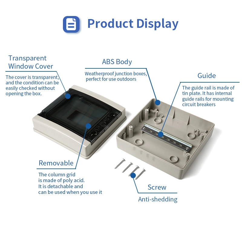 Cnpnji PVC Ht 5/8/12/15/18/24 Way Home Waterproof Plastic Distribution Box Surface Mounted Switch Board Electrical Box Plastic