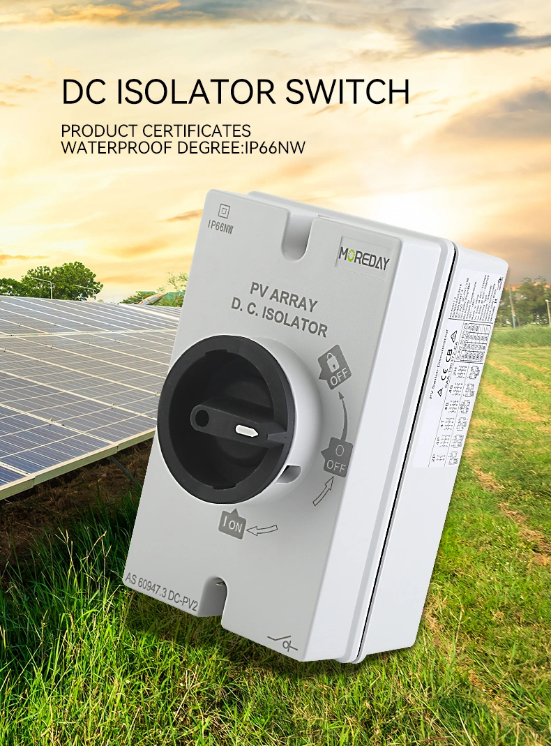 Moreday Waterproof DC 1200V Waterproof IP66nw Isolator Isolation Disconnect Switch Inverter Solar Panel